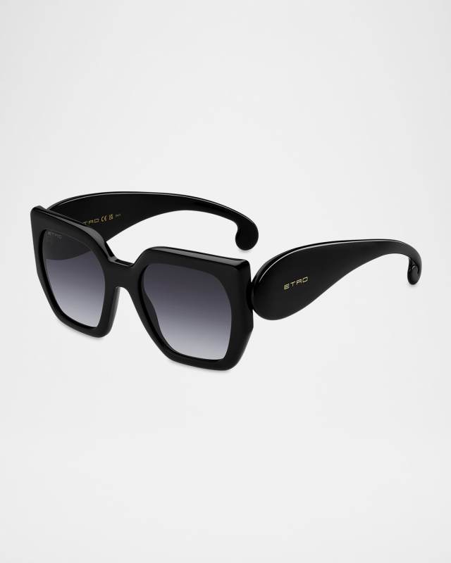 Logo Acetate Square Sunglasses